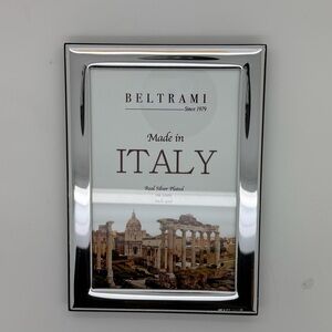 Silver Plated standing Frame Beltrami Italy 4" x 6" Photo Picture Decor Gift New